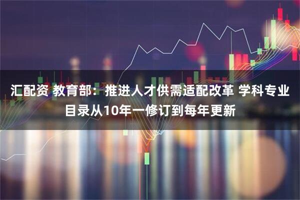 汇配资 教育部：推进人才供需适配改革 学科专业目录从10年一修订到每年更新